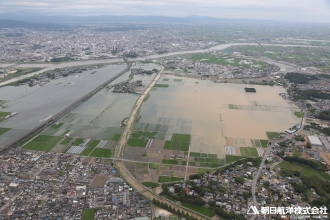 No.3645 鳥栖市三島町不動島の浸水状況（宝満川、沼川と筑後川の合流地点付近）